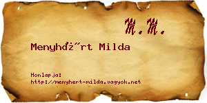 Menyhért Milda névjegykártya